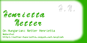 henrietta netter business card